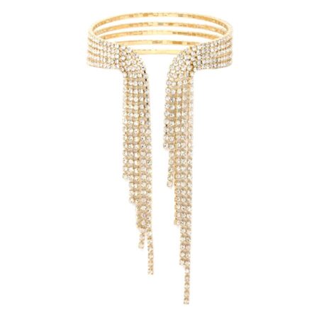 Small Rhinestone Cuff With Fringe